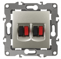 Розетка аудио двойная 12-3112-15 перламутр (10/100/3200) |Б0027470 | ЭРА