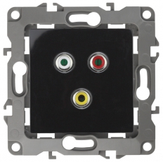 Розетка RCA 12-3113-06 , чёрный (10/100/3200) |Б0027476 | ЭРА