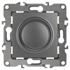 Светорегулятор поворотно-нажимной 12-4101-12 , 400ВА 230В, графит (6/60/1500) |Б0019362 | ЭРА