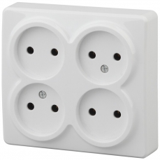 Розетка 11-2210-01 4х2P, 16АХ-250В, ОУ, Эксперт, белый (12/120/1920) |Б0020706 | ЭРА