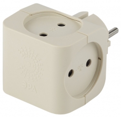 Тройник SP-4-I 4гн, без заземл (сл. кость) (10/60/2880) | Б0008206 | ЭРА