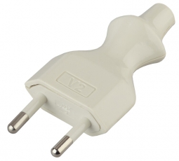 Тройники и колодки V2 Вилка б/з 6A прямой ввод белая | Б0019184 | ЭРА