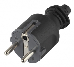 Вилка V4(B) c/з 16A прямой ввод черная (10/200/6000) |Б0019189 | ЭРА