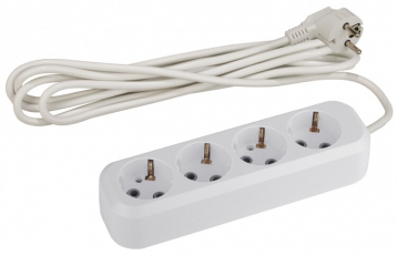 Удлинитель UX-4e-5m c заземл, 3х0,75мм2, 4гн, 5м (12/360) |Б0023161 | ЭРА