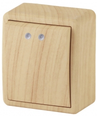 Выключатель с подсветкой 11-1202-11 , 10АХ-250В, ОУ, Эксперт, сосна (16) |Б0020659 | ЭРА