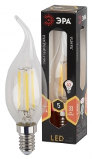Лампа светодиодная F-LED BXS-5W-827-E14 (филамент, свеча на ветру, 5Вт, тепл, E14) | Б0019004 | ЭРА