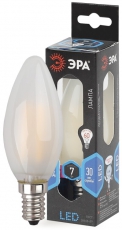 Лампа светодиодная F-LED B35-7W-840-E14 frost (филамент, свеча мат., 7Вт, нейтр, E14) | Б0027953 | ЭРА