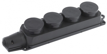 K-4e-IP44 Колодка 4гн, c заземл., каучук, IP44 (4/40/480) | Б0030224 | ЭРА