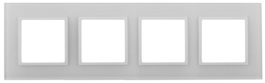14-5104-01 Электроустановка ЭРА Рамка на 4 поста, стекло, Эра Elegance, белый+бел | Б0034524 | ЭРА