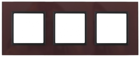 14-5103-25 Электроустановка ЭРА Рамка на 3 поста, стекло, Эра Elegance, бордо+антр | Б0034515 | ЭРА