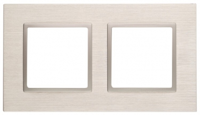 14-5202-04 Электроустановка ЭРА Рамка на 2 поста, металл, Эра Elegance, шампань+шамп | Б0034548 | ЭРА