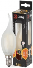 Лампа светодиодная F-LED BXS-5W-827-E14 frost Лампы СВЕТОДИОДНЫЕ F-LED ЭРА (филамент, свеча на ветру мат., 5Вт, тепл, E14) | Б0027927 | ЭРА