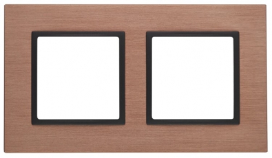 14-5202-14 Электроустановка ЭРА Рамка на 2 поста, металл, Эра Elegance, медь+антр | Б0034550 | ЭРА