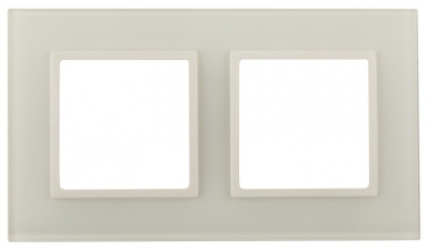 14-5102-02 Электроустановка ЭРА Рамка на 2 поста, стекло, Эра Elegance, сл.кость+сл.к | Б0034489 | ЭРА
