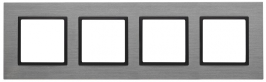 14-5204-42 Электроустановка ЭРА Рамка на 4 поста, металл, Эра Elegance, титан+антр | Б0034564 | ЭРА