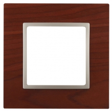 14-5301-08 Электроустановка ЭРА Рамка на 1 пост, дерево, Эра Elegance, вишня+шамп | Б0034567 | ЭРА