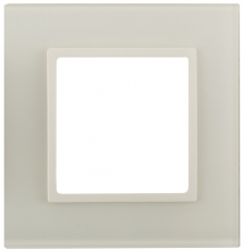 14-5101-02 Электроустановка ЭРА Рамка на 1 пост, стекло, Эра Elegance, сл.кость+сл.к | Б0034471 | ЭРА