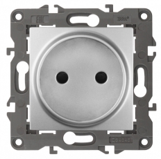 14-2105-03 ЭРА Розетка 2P, 16A-250В, IP20, Эра Elegance, алюминий | Б0034286 | ЭРА