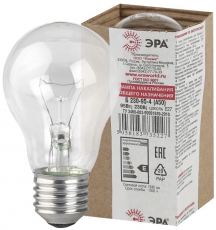 Лампа накаливания ЛОН 95Вт Е27 230В Б 230-95-4 A50 (груша) прозр. в гофре | Б0033369 | ЭРА