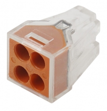 Строительно-монтажная клемма СМК NO-222-27 модель 104, 4 отверстия, 1.0-2.5мм2 (уп.4шт.) | Б0033375 | ЭРА