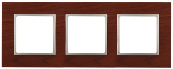 14-5303-08 Электроустановка ЭРА Рамка на 3 поста, дерево, Эра Elegance, вишня+шамп | Б0034579 | ЭРА