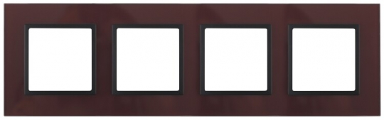 14-5104-25 Электроустановка ЭРА Рамка на 4 поста, стекло, Эра Elegance, бордо+антр | Б0034533 | ЭРА