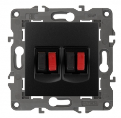 14-3112-05 Электроустановка ЭРА Розетка аудио двойная, IP20, Эра Elegance, антрацит | Б0034330 | ЭРА