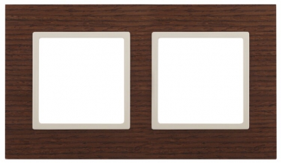 14-5302-09 Электроустановка ЭРА Рамка на 2 поста, дерево, Эра Elegance, дуб+сл.кость | Б0034574 | ЭРА