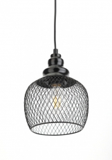 Светильник подвесной PL8 BK металл, E27, max 60W, d170 мм, черный | Б0037455 | ЭРА