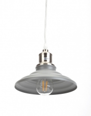 Светильник подвесной PL4 GR/SN металл, E27, max 60W, d203 мм, шагрень серый/сатин никель | Б0037448 | ЭРА