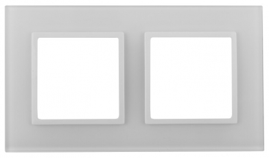 14-5102-01 Электроустановка ЭРА Рамка на 2 поста, стекло, Эра Elegance, белый+бел | Б0034488 | ЭРА