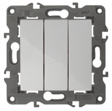 14-1107-01 Электроустановка ЭРА Выключатель тройной, 10АХ-250В, IP20, Эра Elegance, белый | Б0034249 | ЭРА