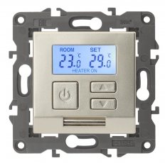 14-4111-04 Электроустановка ЭРА Терморегулятор универс. 230В-Imax16А, IP20, Эра Elegance, шампань | Б0034378 | ЭРА