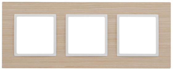 14-5303-01 Рамка на 3 поста, дерево, Elegance, белён.дуб-бел (5/25/1600) | Б0049150 | ЭРА