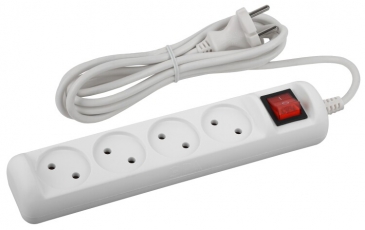 U-4s-1,5m-2x1 Удлин-ль без заземл, с выкл, 4гн, 1,5м, ПВС, 2х1мм2, 10А (20/600) | Б0044052 | ЭРА