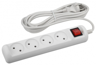 U-4s-3m-2x1 Удлин-ль без заземл, с выкл, 4гн, 3м, ПВС, 2х1мм2, 10А (20/720) | Б0044053 | ЭРА