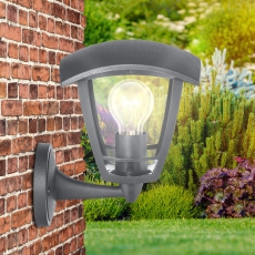 Светильник садово-парковый 4-гранный серый настенный вверх E27 IP44(У1) НБУ 07-40-001 «Дели» (8/96) | Б0051205 | ЭРА