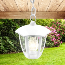 Светильник садово-парковый 6-гранный белый подвесной E27 IP44(У1) НСУ 07-40-002 «Марсель 1» (8/48) | Б0051204 | ЭРА