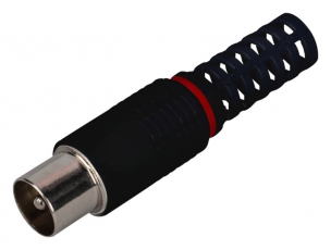 R-TV05-1 Разъем штекер TV без пайки чёрный (ПАКЕТ 1 ШТ.) (50/2000/32000) | Б0048307 | ЭРА