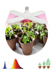 Фитолампа для растений светодиодная 36Вт Е27 FITO-36W-RB-E27-FOLD настраиваемая красно-синего спектра | Б0053289 | ЭРА