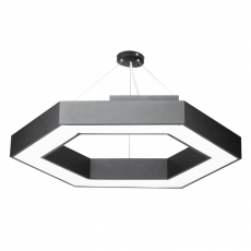 Светильник светодиодный Geometria Hexagon SPO-123-B-40K-045 45Вт 4000К 2500Лм IP40 600*600*80 черный подвесной | Б0050555 | ЭРА
