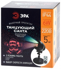 Проектор Laser Танцующий Санта, ENIOP-06 , IP44, 220В (12/180) | Б0047977 | ЭРА