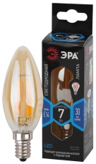 Лампа светодиодная F-LED B35-7W-840-E14 gold (филамент, свеча золот, 7Вт, нетр, E14) | Б0047033 | ЭРА