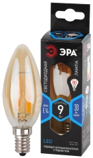 Лампа светодиодная F-LED B35-9W-840-E14 gold (филамент, свеча золот, 9Вт, нетр, E14) | Б0047035 | ЭРА