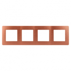 Рамка для розеток и выключателей серия 12 12-5104-14 на 4 поста, сатин, медь | Б0052537 | ЭРА