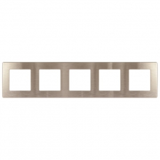 Рамка для розеток и выключателей серия 12 12-5105-04 на 5 постов, сатин, шампань | Б0052542 | ЭРА
