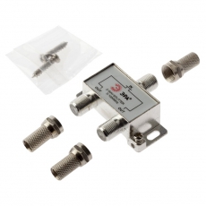 Делитель ТВ D-F-04 2 ответвления под F разъём в комплекте 3 F разъёма 5-1000 МГц | Б0048323 | ЭРА