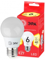 Лампа светодиодная RED LINE ECO LED A55-6W-827-E27 | Б0028008 | ЭРА