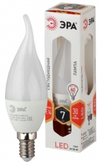 Лампа светодиодная LED BXS-7W-827-E14 Лампы СВЕТОДИОДНЫЕ СТАНДАРТ ЭРА (диод, свеча на ветру, 7Вт, тепл, E14) | Б0028482 | ЭРА