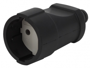 Rx3-B ЭРА Розетка кабельная б/з прямая ПВХ 10A черная (20/8) | Б0039684 | ЭРА